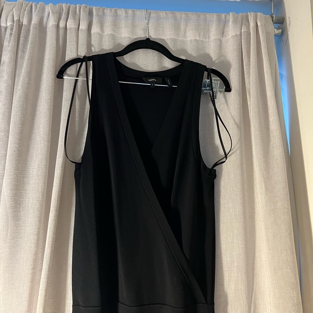 Gorgeous black theory wide leg romper with thick fabric drapes beautifully